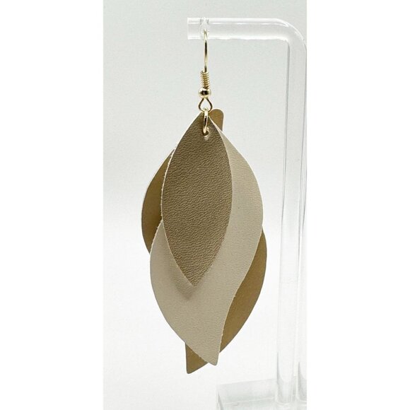 Bohemian Earrings 3 Layer Leaf Design - Picture 2 of 4